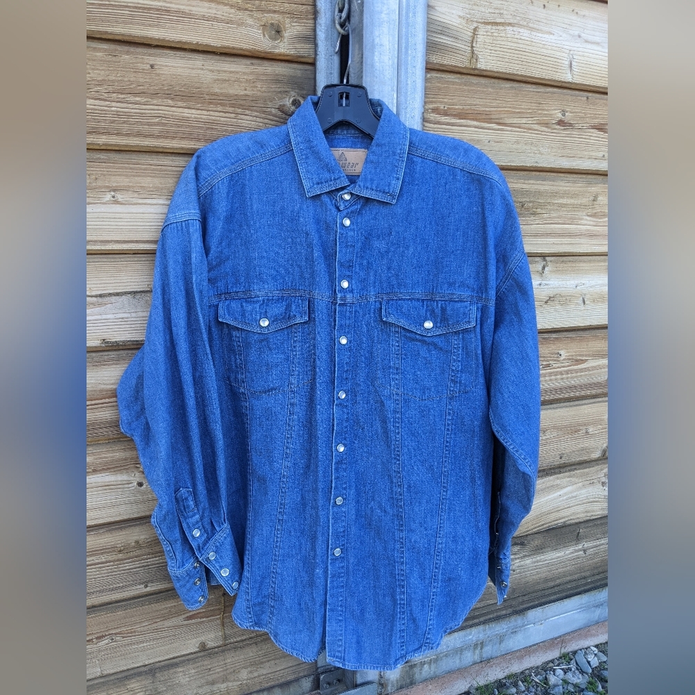 Lizwear Denim Shirt, Size 12, Long-Sleeve, Snap Shirt